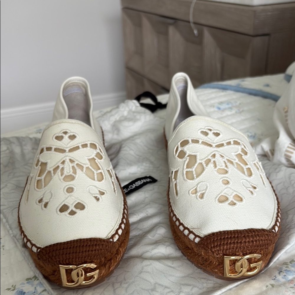 Dolce & Gabbana Cream and Brown Espadrilles 

Never used!!